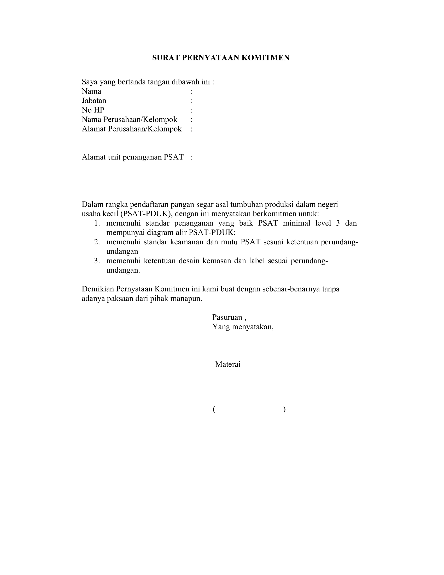 Surat Pernyataan Komitmen-1
