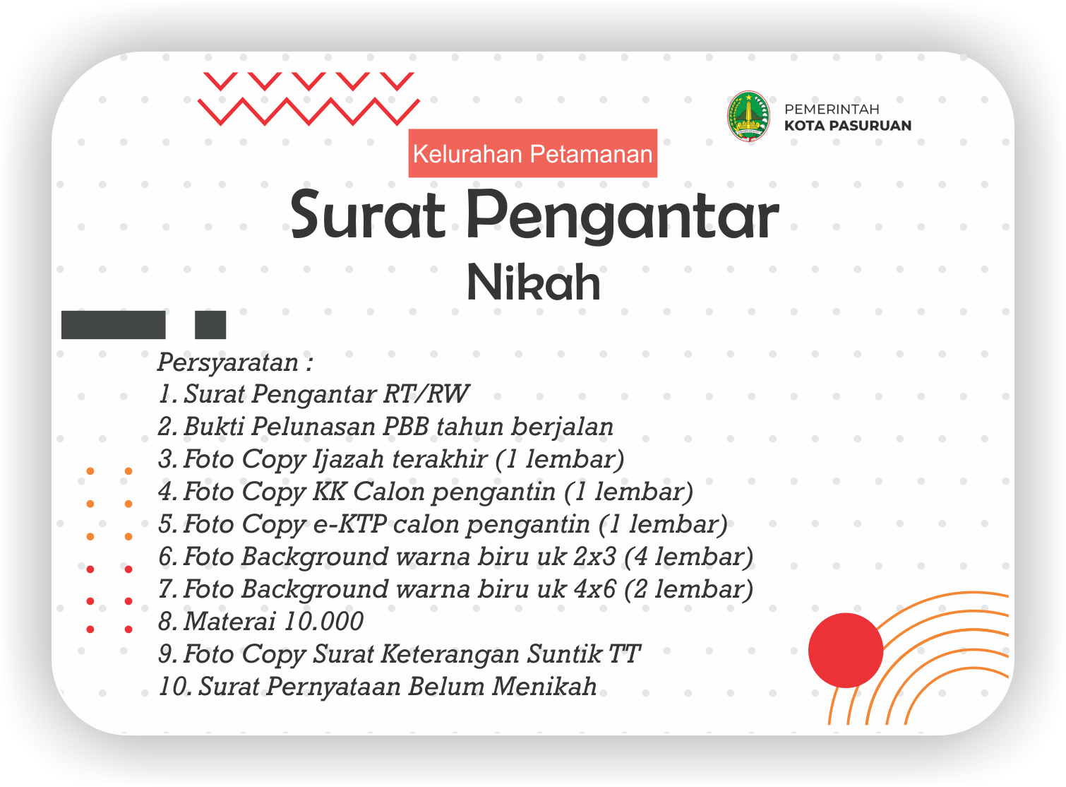 Surat Pengantar Nikah Kelurahan Petamanan